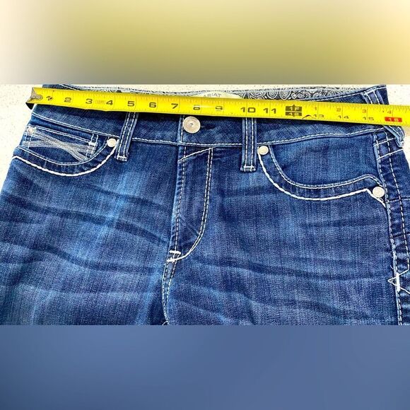 Ariat Real Bootcut Jeans 31x31.5 Stretch Dresden Ivy Embroidered Pockets EUC - Picture 6 of 12